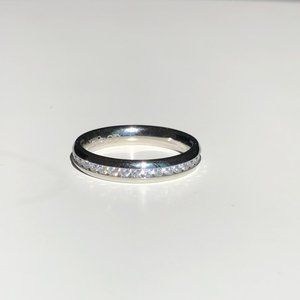 Cubic Zirconia Stainless Steel Eternity RIng